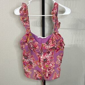ASTR the Label Floral Ruffle Crop Top – Size S - EUC